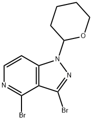 3,4-Dibromo-1-(tetrahydro-2H-pyran-2-yl)-1H-pyrazolo[4,3-c]pyridine,1416712-51-0,结构式