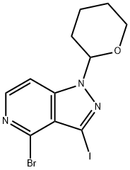 4-Bromo-3-iodo-1-(tetrahydro-2H-pyran-2-yl)-1H-pyrazolo[4,3-c]pyridine,1416712-52-1,结构式