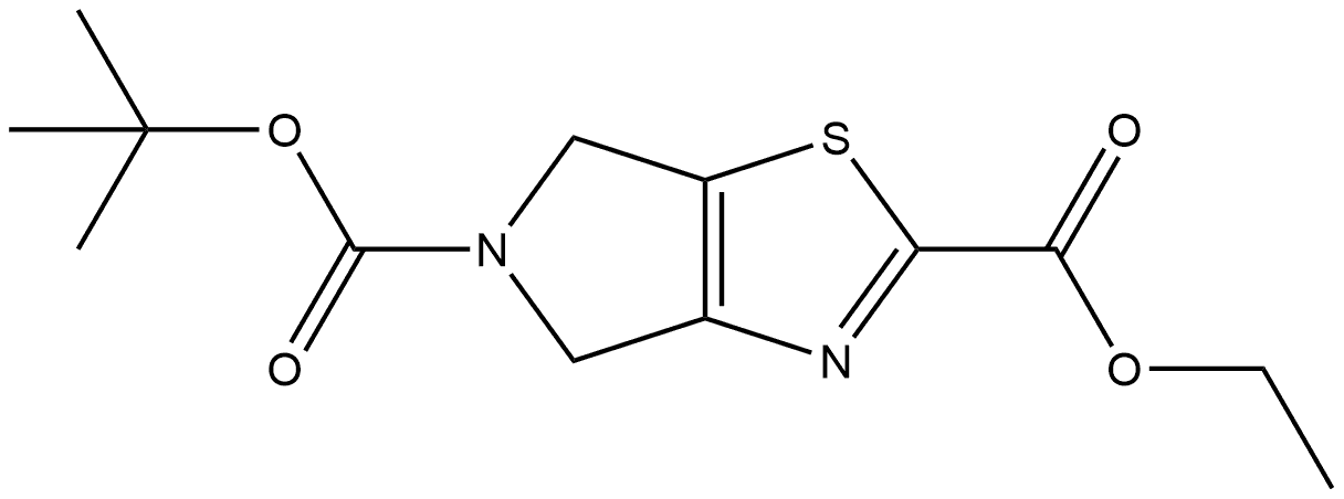 5-(1,1-Dimethylethyl) 2-ethyl 4,6-dihydro-5H-pyrrolo[3,4-d]thiazole-2,5-dicarboxylate 化学構造式