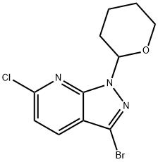 3-Bromo-6-chloro-1-(tetrahydro-2H-pyran-2-yl)-1H-pyrazolo[3,4-b]pyridine Structure