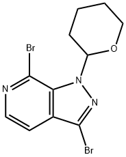 3,7-Dibromo-1-(tetrahydro-2H-pyran-2-yl)-1H-pyrazolo[3,4-c]pyridine Structure
