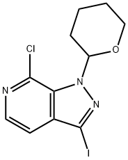 7-Chloro-3-iodo-1-(tetrahydro-2H-pyran-2-yl)-1H-pyrazolo[3,4-c]pyridine Structure