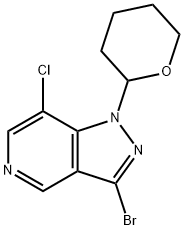 3-Bromo-7-chloro-1-(tetrahydro-2H-pyran-2-yl)-1H-pyrazolo[4,3-c]pyridine Struktur