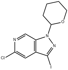 5-Chloro-3-iodo-1-(tetrahydro-2H-pyran-2-yl)-1H-pyrazolo[3,4-c]pyridine Structure