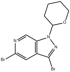 3,5-Dibromo-1-(tetrahydro-2H-pyran-2-yl)-1H-pyrazolo[3,4-c]pyridine Struktur