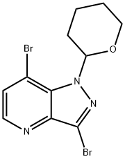 3,7-Dibromo-1-(tetrahydro-2H-pyran-2-yl)-1H-pyrazolo[4,3-b]pyridine Struktur