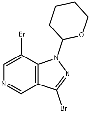 3,7-Dibromo-1-(tetrahydro-2H-pyran-2-yl)-1H-pyrazolo[4,3-c]pyridine Structure