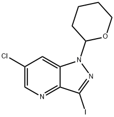 6-Chloro-3-iodo-1-(tetrahydro-2H-pyran-2-yl)-1H-pyrazolo[4,3-b]pyridine Structure