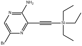 2-Pyrazinamine, 5-bromo-3-[2-(triethylsilyl)ethynyl]- Struktur