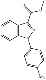 1H-Indazole-3-carboxylic acid, 1-(4-aminophenyl)-, methyl ester 化学構造式