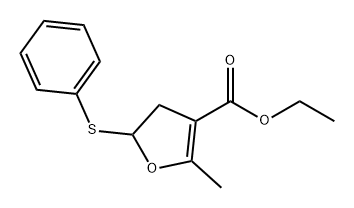 3-Furancarboxylic acid, 4,5-dihydro-2-methyl-5-(phenylthio)-, ethyl ester