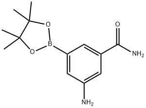 Benzamide, 3-amino-5-(4,4,5,5-tetramethyl-1,3,2-dioxaborolan-2-yl)- Structure