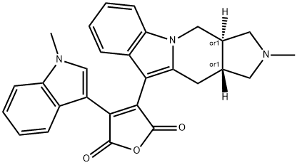 2,5-Furandione, 3-(2,3,3a,4,11,11a-hexahydro-2-methyl-1H-pyrrolo3,4:4,5pyrido1,2-aindol-10-yl)-4-(1-methyl-1H-indol-3-yl)-, trans-|