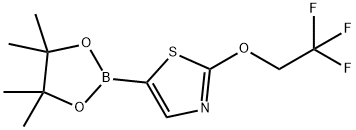 Thiazole, 5-(4,4,5,5-tetramethyl-1,3,2-dioxaborolan-2-yl)-2-(2,2,2-trifluoroethoxy)- Structure