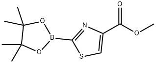 4-Thiazolecarboxylic acid, 2-(4,4,5,5-tetramethyl-1,3,2-dioxaborolan-2-yl)-, methyl ester Structure