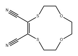 1,4-ジオキサ-7,10-ジチアシクロドデカ-8-エン-8,9-ジカルボニトリル 化学構造式