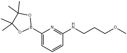 2-Pyridinamine, N-(3-methoxypropyl)-6-(4,4,5,5-tetramethyl-1,3,2-dioxaborolan-2-yl)- 化学構造式