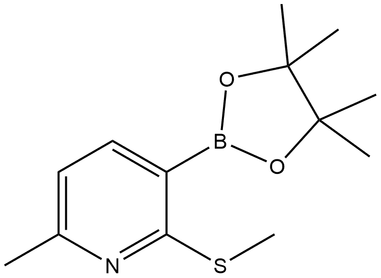 6-methyl-2-(methylthio)-3-(4,4,5,5-tetramethyl-1,3,2-dioxaborolan-2-yl)pyridine Structure