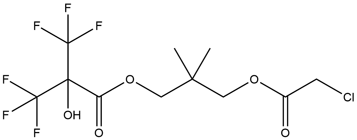 3-[(2-Chloroacetyl)oxy]-2,2-dimethylpropyl 3,3,3-trifluoro-2-hydroxy-2-(trifluoromethyl)propanoate (ACI) 化学構造式