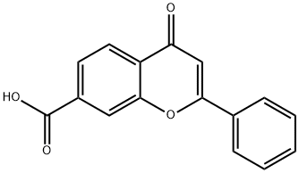 4-Oxo-2-phenyl-4H-chromene-7-carboxylic acid 化学構造式