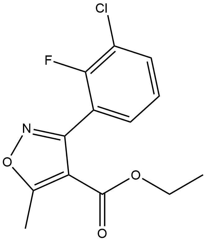 3-(3-氯-2-氟苯基)-5-甲基异噁唑-4-甲酸乙酯 结构式