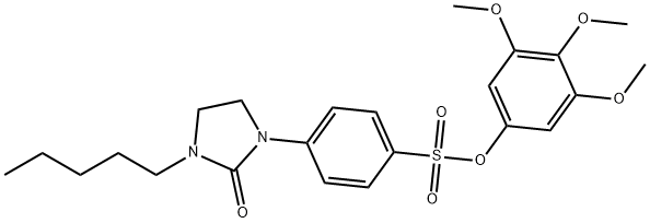 Benzenesulfonic acid, 4-(2-oxo-3-pentyl-1-imidazolidinyl)-, 3,4,5-trimethoxyphenyl ester Struktur