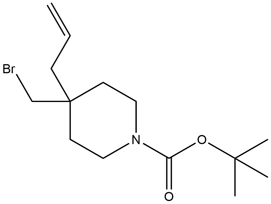 1,1-Dimethylethyl 4-(bromomethyl)-4-(2-propen-1-yl)-1-piperidinecarboxylate Struktur