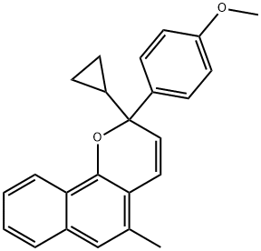 2-Cyclopropyl-2-(4-methoxyphenyl)-5-methyl-2H-benzo[h]chromene Struktur