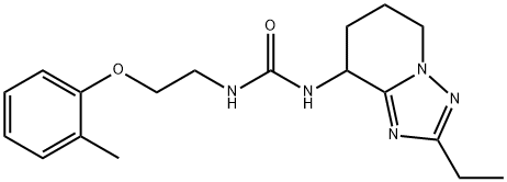 N-(2-ETHYL-5,6,7,8-TETRAHYDRO[1,2,4]TRIS唑基[1,5-A]PYRIDIN-8-YL)-N′-[2-(2-METHYLPHENOXY)ETHYL]尿素, 1423422-07-4, 结构式