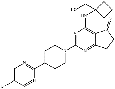 Cyclobutanemethanol, 1-[[2-[4-(5-chloro-2-pyrimidinyl)-1-piperidinyl]-6,7-dihydro-5-oxidothieno[3,2-d]pyrimidin-4-yl]amino]-,1423719-27-0,结构式