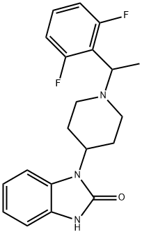 2H-Benzimidazol-2-one, 1-[1-[1-(2,6-difluorophenyl)ethyl]-4-piperidinyl]-1,3-dihydro- Struktur