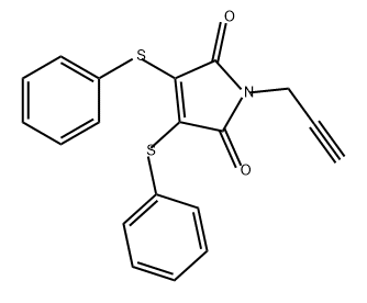 1H-Pyrrole-2,5-dione, 3,4-bis(phenylthio)-1-(2-propyn-1-yl)-,1424958-17-7,结构式