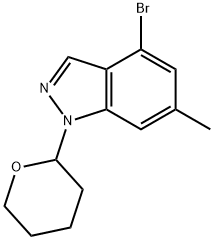 1H-Indazole, 4-bromo-6-methyl-1-(tetrahydro-2H-pyran-2-yl)- Struktur