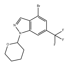 1H-Indazole, 4-bromo-1-(tetrahydro-2H-pyran-2-yl)-6-(trifluoromethyl)- Struktur