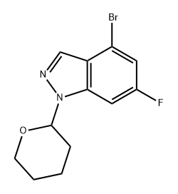 1H-Indazole, 4-bromo-6-fluoro-1-(tetrahydro-2H-pyran-2-yl)- Struktur