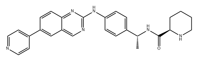 (R)-N-[(R)-1-[4-[[6-(4-吡啶基)-2-喹唑啉基]氨基]苯基]乙基]哌啶 -2-甲酰胺,1425968-72-4,结构式