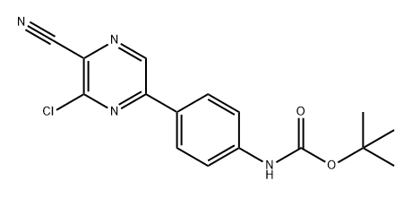 Carbamic acid, N-[4-(6-chloro-5-cyano-2-pyrazinyl)phenyl]-, 1,1-dimethylethyl ester,1426214-88-1,结构式