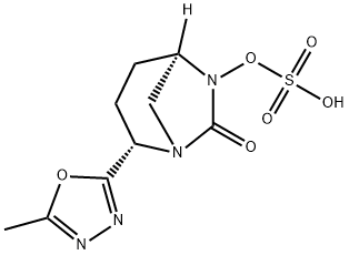(2S,5R)-2-(5-Methyl-1,3,4-oxadiazol-2-yl)-6-(sulfooxy)-1,6-diazabicyclo[3.2.1]octan-7-one Structure