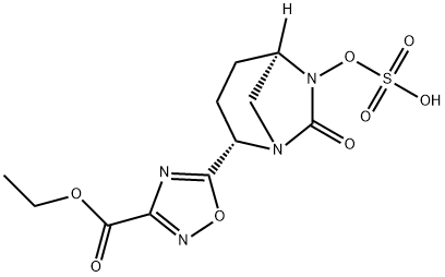 3-Ethyl 5-[(2S,5R)-7-oxo-6-(sulfooxy)-1,6-diazabicyclo[3.2.1]oct-2-yl]-1,2,4-oxadiazole-3-carboxylate,1426652-62-1,结构式