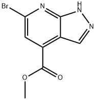 1H-Pyrazolo[3,4-b]pyridine-4-carboxylic acid, 6-bromo-, methyl ester Struktur