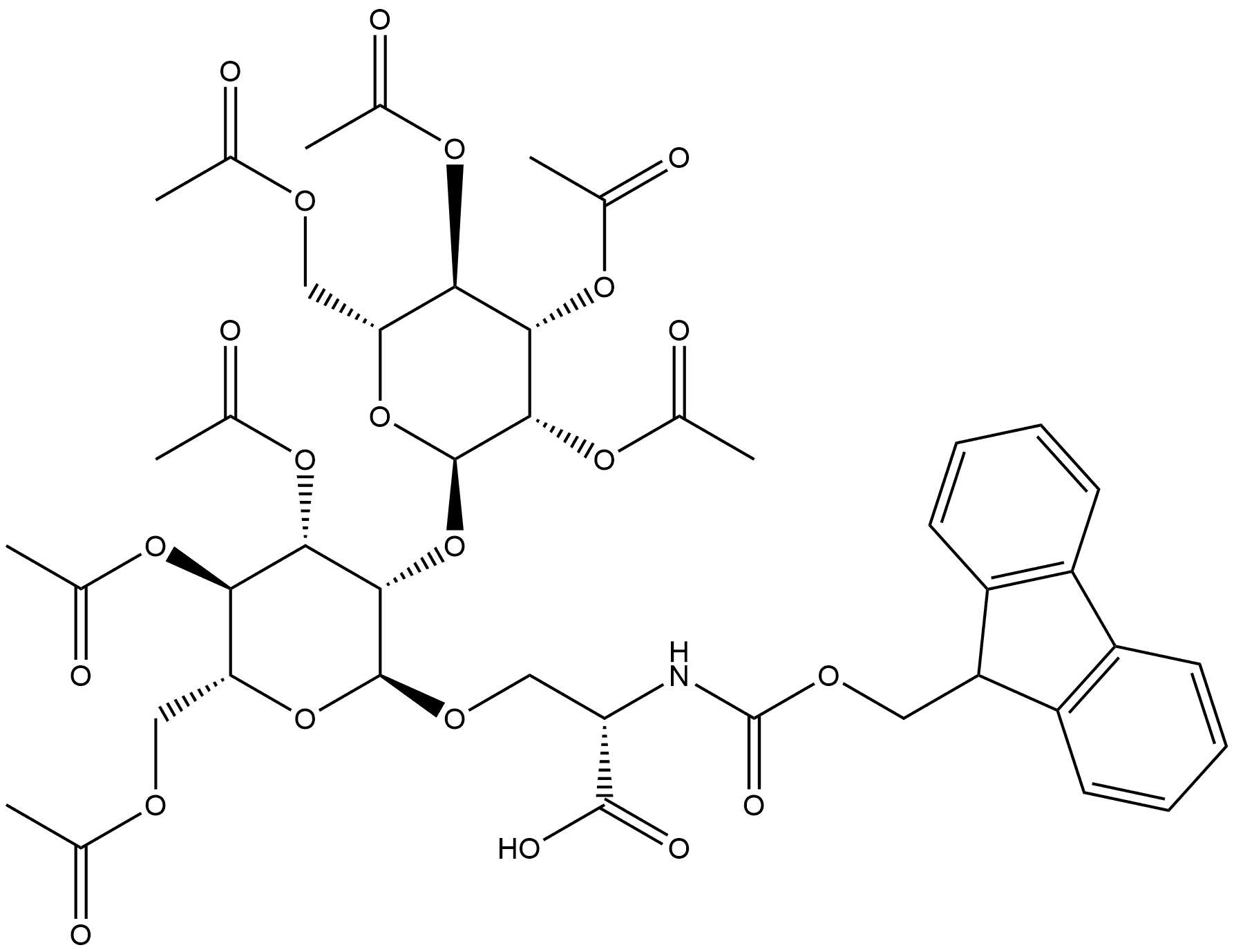 Fmoc-Ser(Ac4Manα1-2Ac3Manα)-OH Structure
