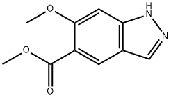 1H-Indazole-5-carboxylic acid, 6-methoxy-, methyl ester 化学構造式