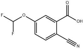 Benzoic acid, 2-cyano-5-(difluoromethoxy)- 化学構造式