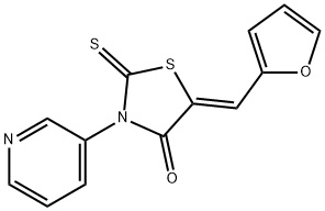 4-Thiazolidinone, 5-(2-furanylmethylene)-3-(3-pyridinyl)-2-thioxo-, (5Z)-,1427537-92-5,结构式