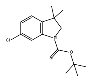 1H-Indole-1-carboxylic acid, 6-chloro-2,3-dihydro-3,3-dimethyl-, 1,1-dimethylethyl ester 结构式