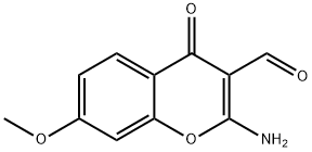2-Amino-7-methoxy-4-oxo-4H-chromene-3-carbaldehyde Struktur