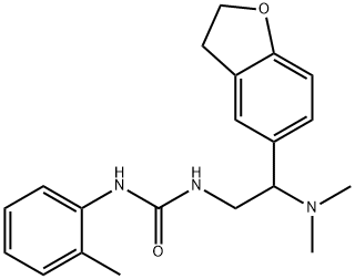 Urea, N-[2-(2,3-dihydro-5-benzofuranyl)-2-(dimethylamino)ethyl]-N'-(2-methylphenyl)- 化学構造式