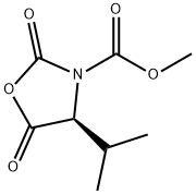 3-Oxazolidinecarboxylic acid, 4-(1-methylethyl)-2,5-dioxo-, methyl ester, (4S)- 化学構造式