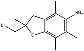 5-Benzofuranamine, 2-(bromomethyl)-2,3-dihydro-2,4,6,7-tetramethyl- Structure