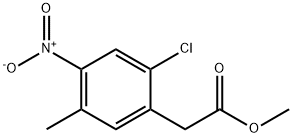 Benzeneacetic acid, 2-chloro-5-methyl-4-nitro-, methyl ester 化学構造式